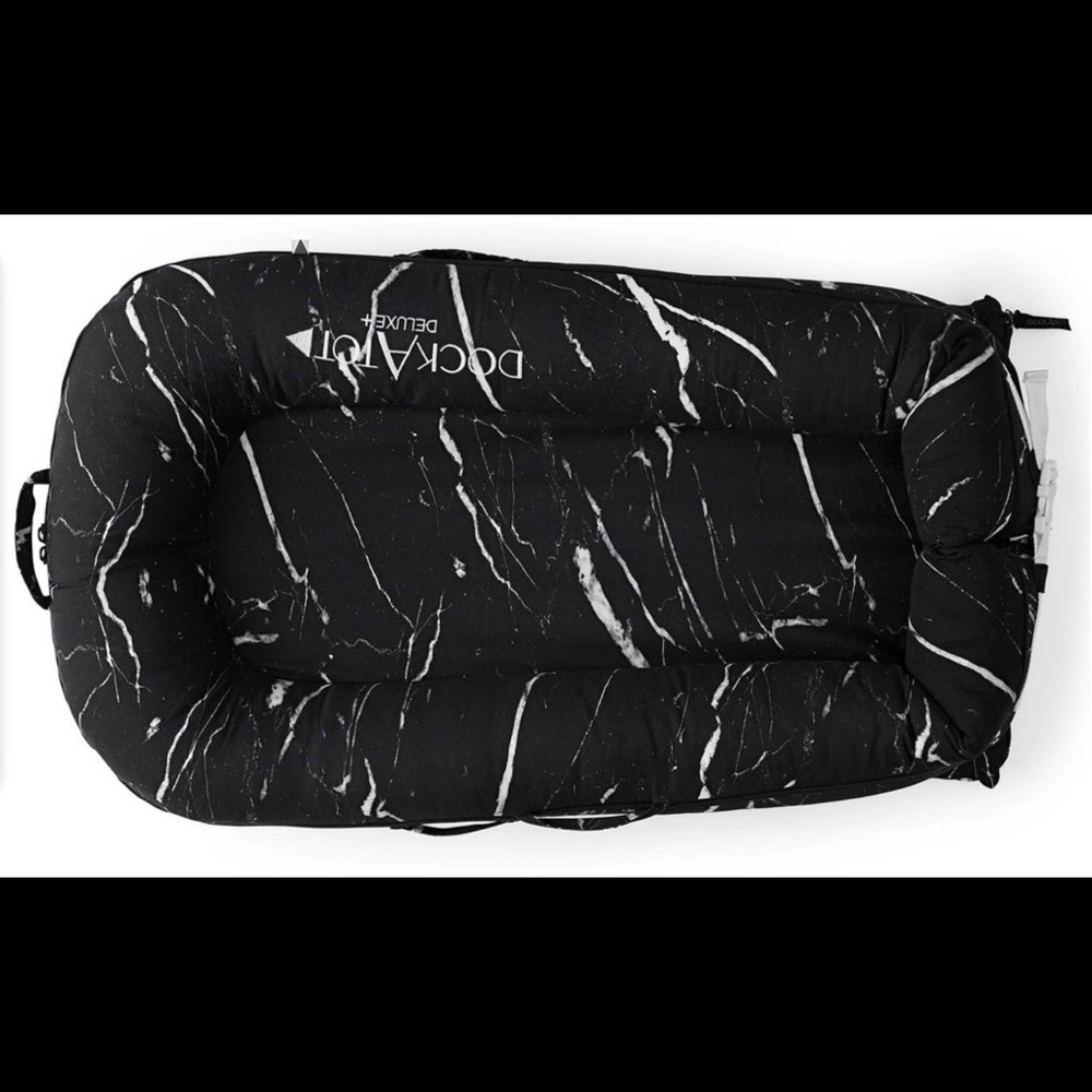 DockATot Deluxe+ Dock Infant Lounger - Black Marble like new